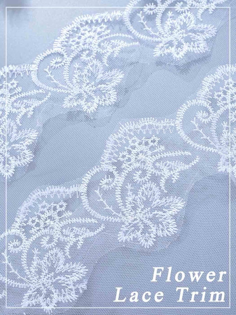 Foyte Cathedral Wedding Veil with Comb 1 Tier Lace Long Veils Lace Applique Veil for Women and Brides - Image 5