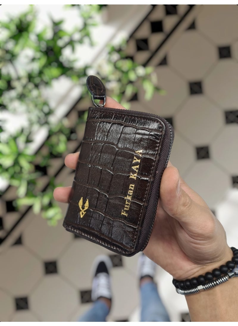 VISSO - 661 Zippered Credit Card Holder Model Genuine Leather Bag Personalized Card Holder Wallet For Men & Women - Image 1