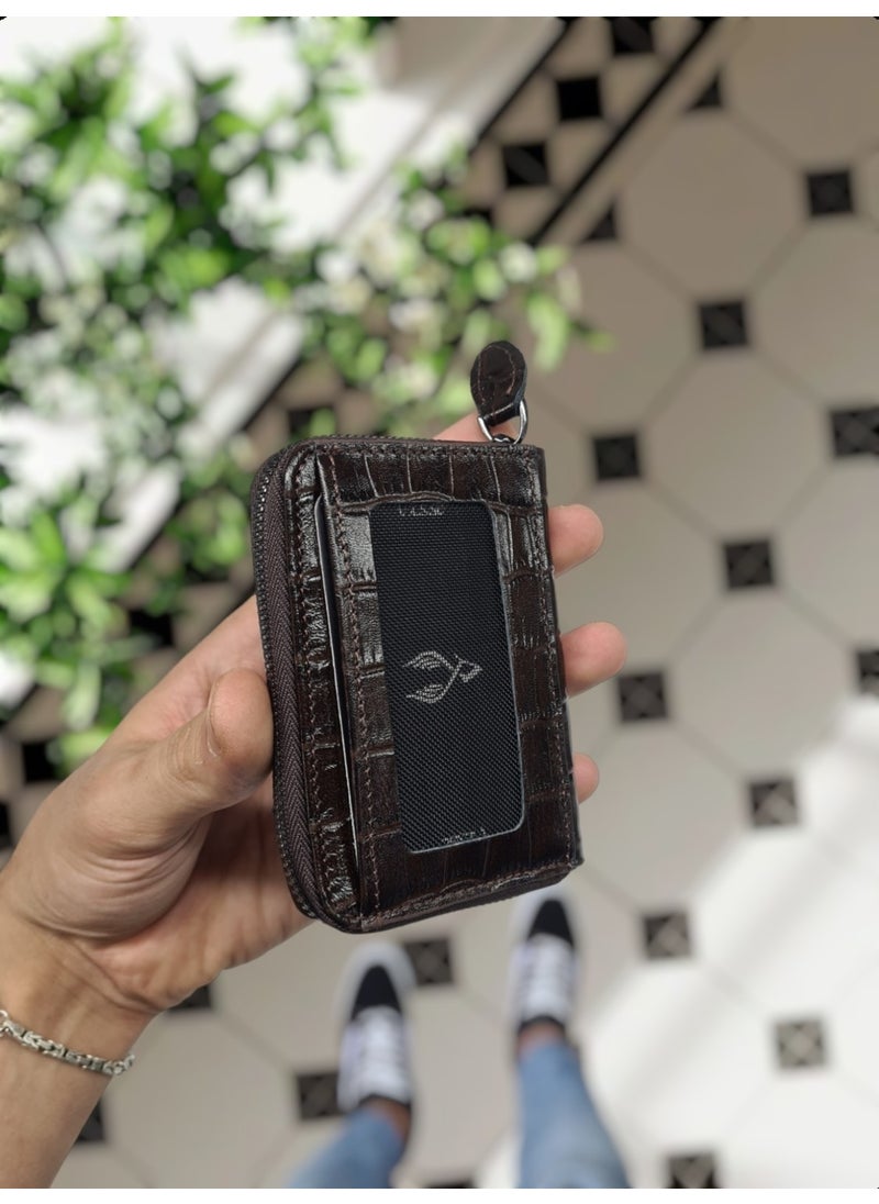 VISSO - 661 Zippered Credit Card Holder Model Genuine Leather Bag Personalized Card Holder Wallet For Men & Women - Image 1