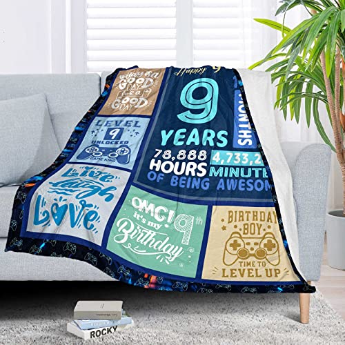 SIKLTY 9 Year Old Boy Gifts, Birthday Gifts for 9 Year Old Boy, 9 Yr Old Boy Gift Ideas, Best 9 Year Old Boy Present, 9th Birthday Decorations for Boys, Age 9 Boys Gifts Throw Blanket 60 x 50 Inch - Image 3