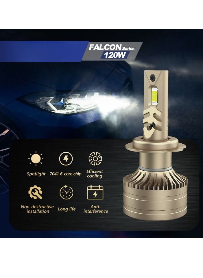 DXB-C FALCON 880/881 LED Car Headlight Bulbs, 120W 12000LM 300% Extremely Bright Light, 6500K Cool White LED Bulb for Low Beam and High Beam Headlights, Plug and Play, IP68 - Pack of 2 - Image 4
