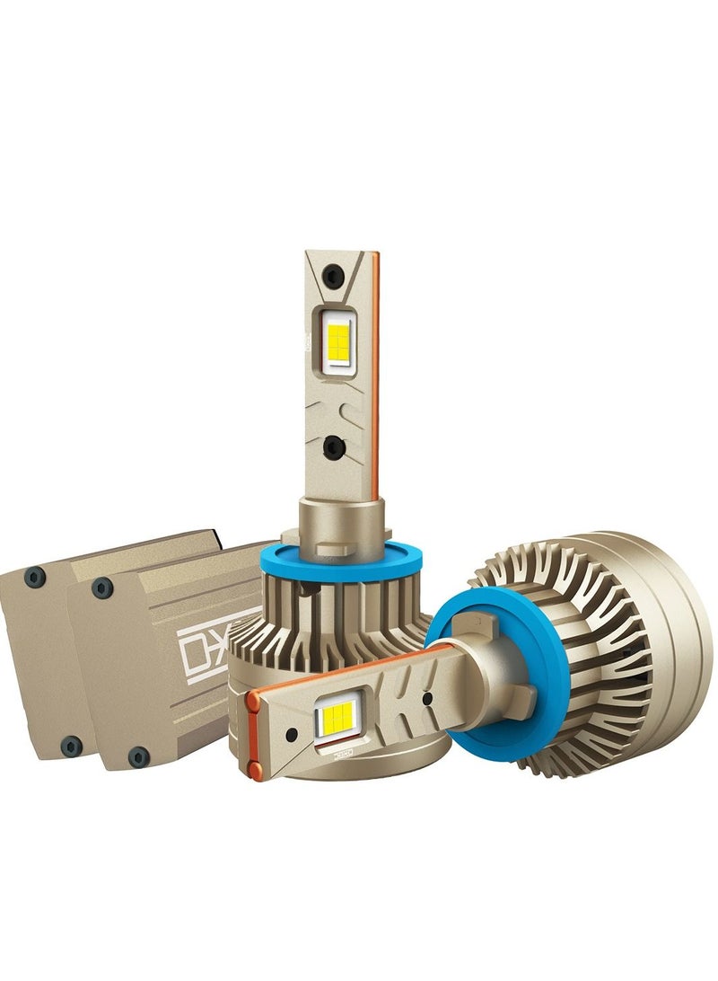 DXB-C FALCON 880/881 LED Car Headlight Bulbs, 120W 12000LM 300% Extremely Bright Light, 6500K Cool White LED Bulb for Low Beam and High Beam Headlights, Plug and Play, IP68 - Pack of 2 - Image 2