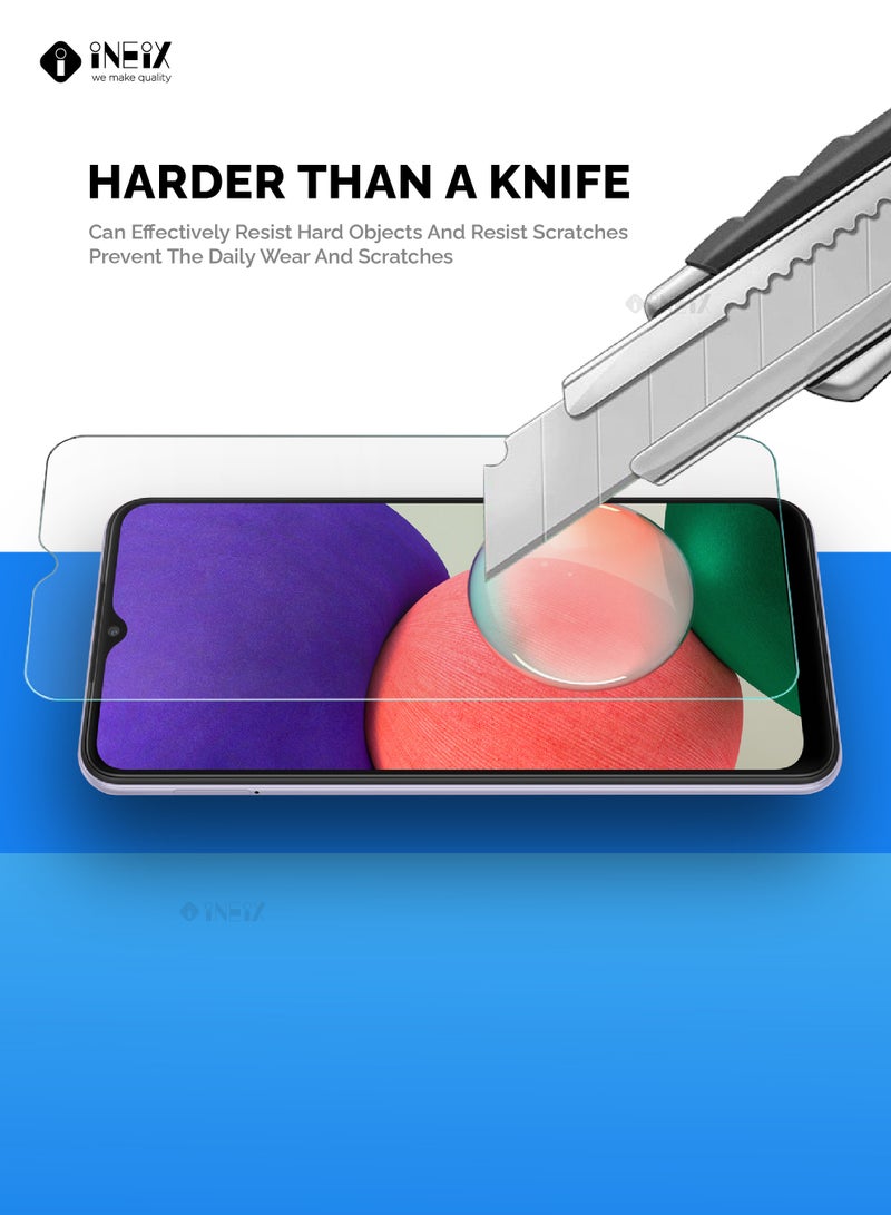إينيكس 3-قطع من لاصقة حماية للشاشة من الزجاج المقوى لهاتف سامسونج جلاكسي A22 5G- شفاف - Image 5