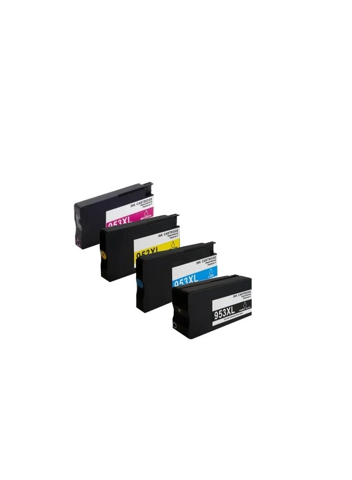 Terabyte Replacement High Yield Ink Cartridges Compatible for Hp 953 953XL Cartridge Compatibles for Hp OfficeJet Pro 7720 7730 7740 8210 8218 8710 8715 8718 8720 Printers Four Color Suit - Image 1