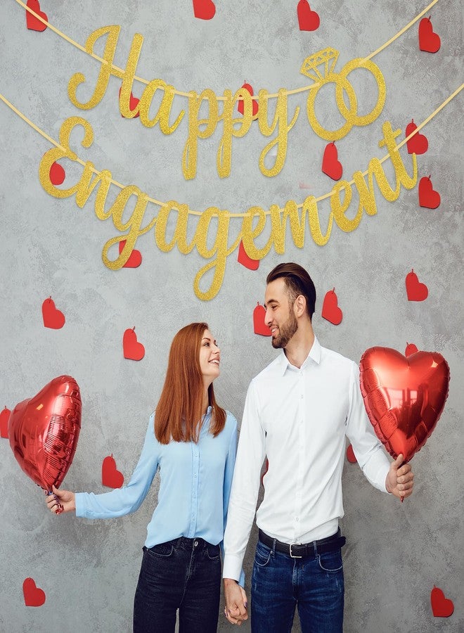 Motroce Gold Glitter Happy Engagement Banner, Engagement Celebration Party Decorations, Photo Backdrop & Couple’s Party Display - Image 4