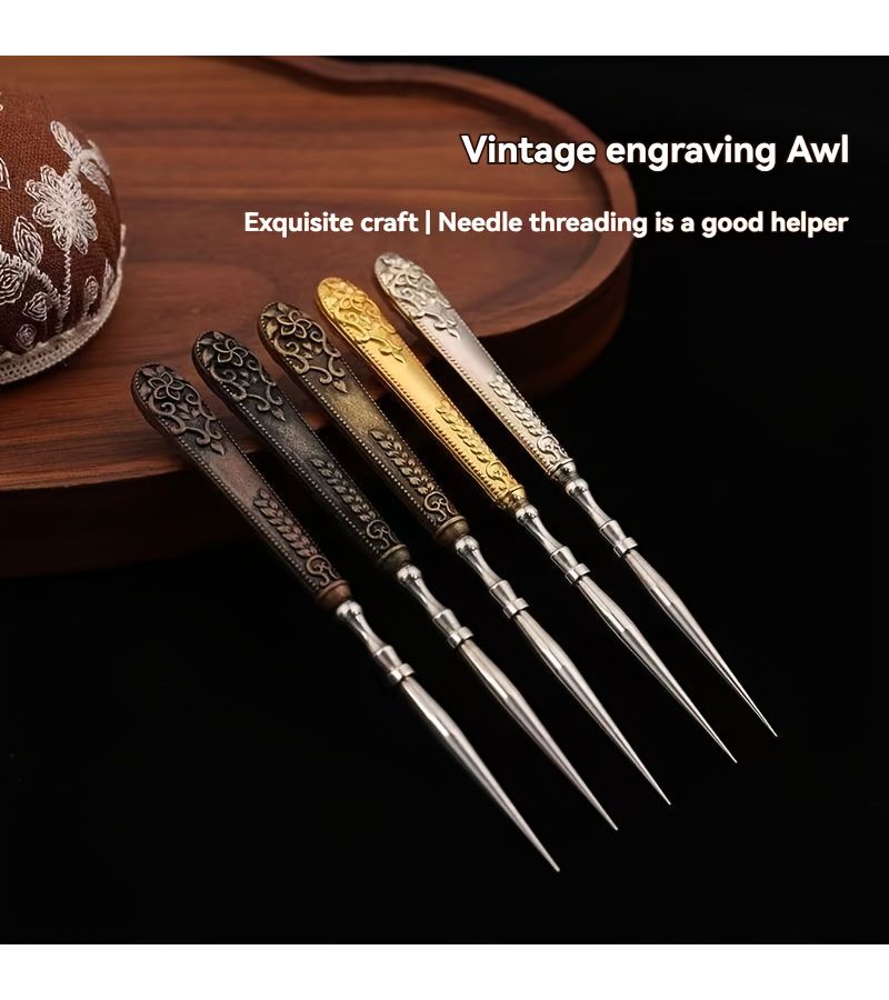Bronze Sewing Awl Heavy Duty Metal For Leather And Upholstery Stitching Craft - Image 1
