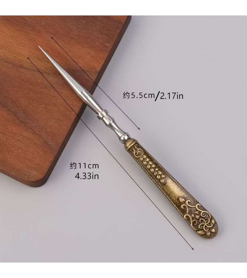 Bronze Sewing Awl Heavy Duty Metal For Leather And Upholstery Stitching Craft - Image 3