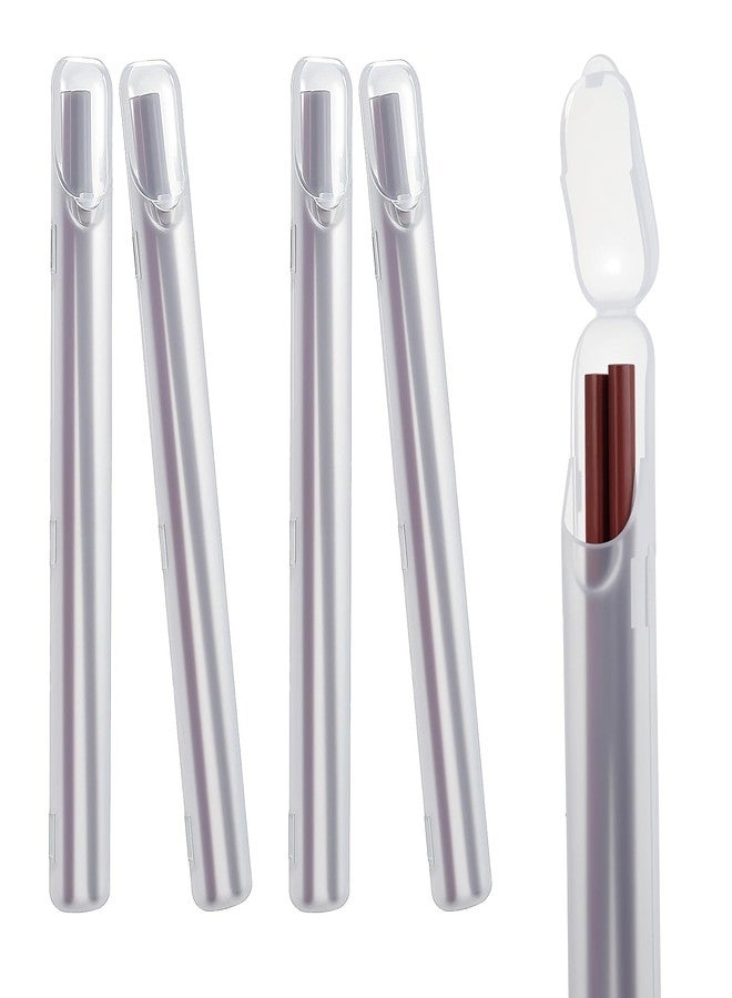 ADLABLD 4Pcs Chopsticks Storage Case, Plastic Utensil Holder with Side Opening, Chopsticks Case Travel for Reusable Cutlery (Clear) - Image 1