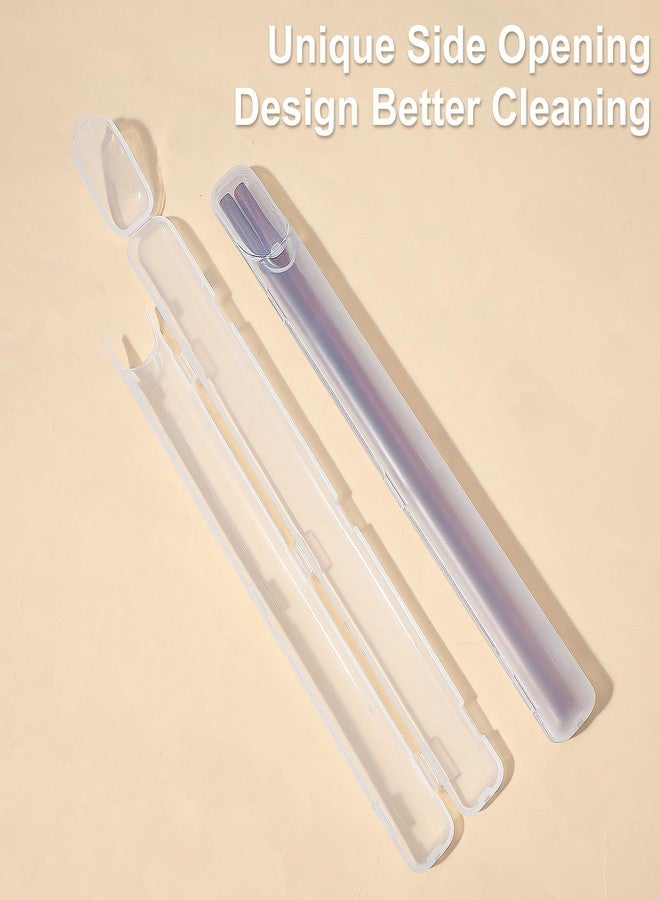 ADLABLD 4Pcs Chopsticks Storage Case, Plastic Utensil Holder with Side Opening, Chopsticks Case Travel for Reusable Cutlery (Clear) - Image 4