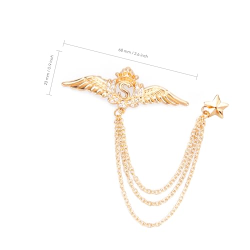Wynameleri UJOY Chain Pins Brooch Rose Gold Fashion Wing Design - Image 2