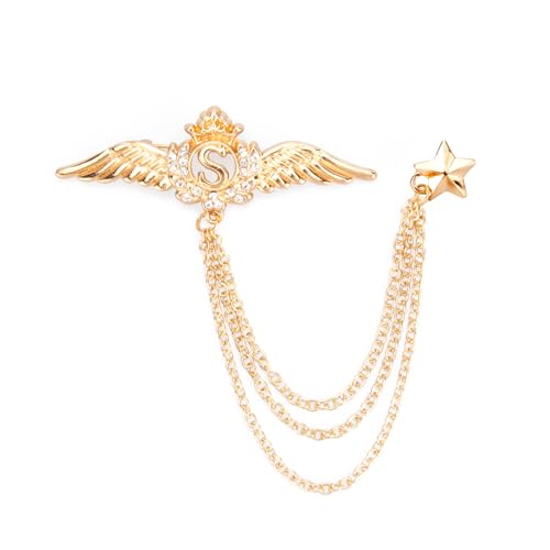 Wynameleri UJOY Chain Pins Brooch Rose Gold Fashion Wing Design - Image 1