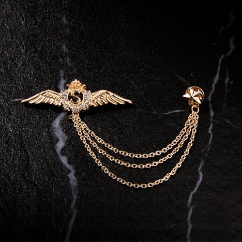 Wynameleri UJOY Chain Pins Brooch Rose Gold Fashion Wing Design - Image 4