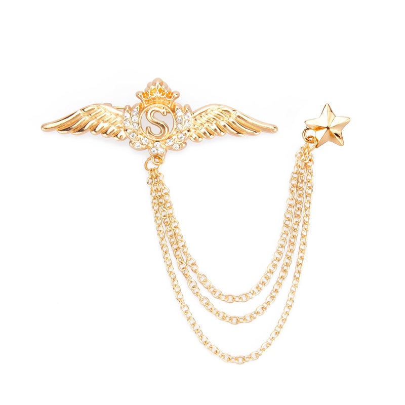 Wynameleri UJOY Chain Pins Brooch Rose Gold Fashion Wing Design - Image 5