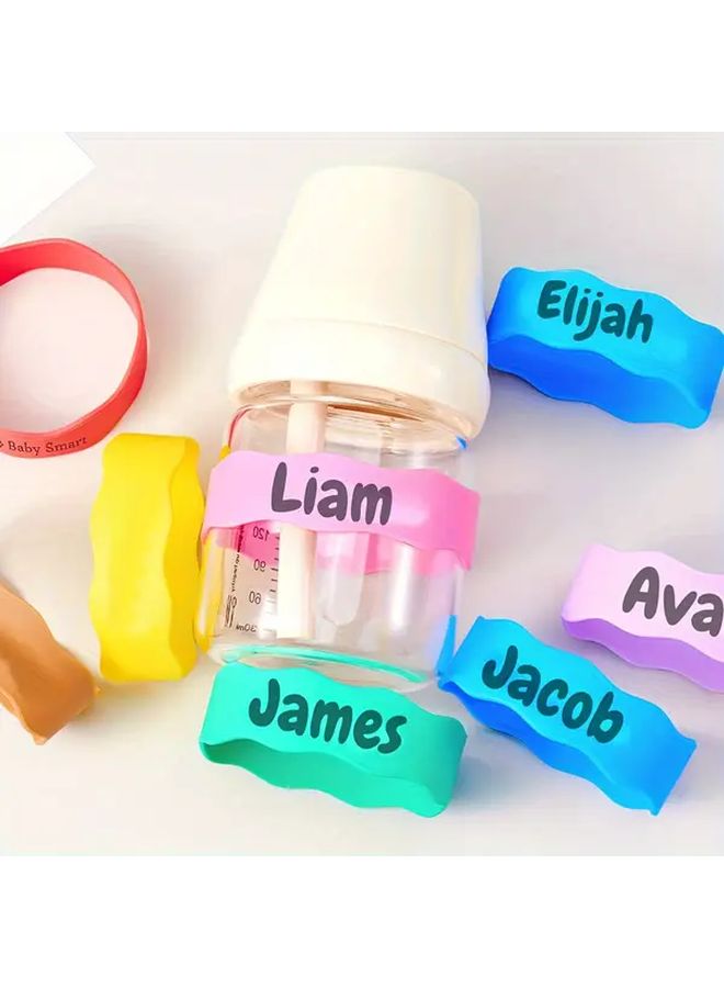 Custom Yellow Silicone Bottle Straps With Erasable Labels For Daycare And Camp - Image 3