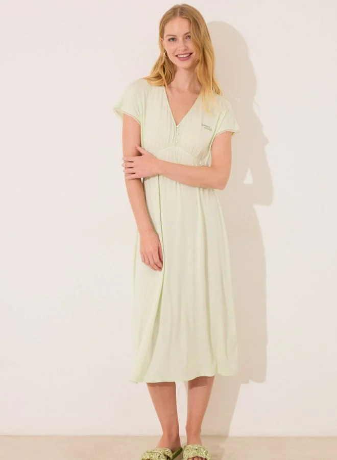 women'secret Green viscose midi nightgown