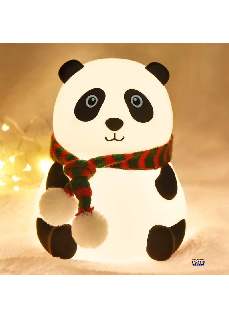 TIGER Panda Night Lamp with 7 Color Changing LED Light – Touch-Activated Silicone Lamp for Kids Bedroom, USB Rechargeable, Soft Glow Panda Light, Perfect for Nursery and Bedtime (Multi-Color) - Image 1