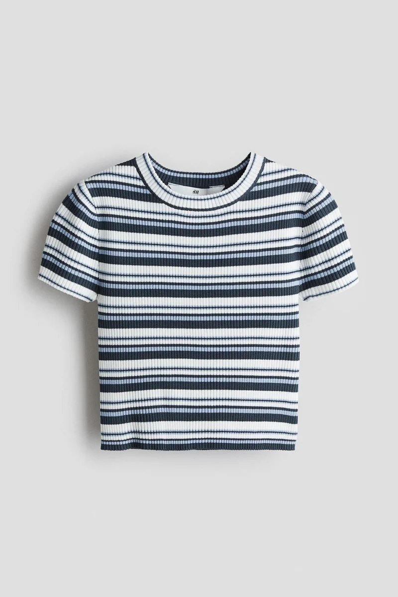 H&M Short rib-knit top