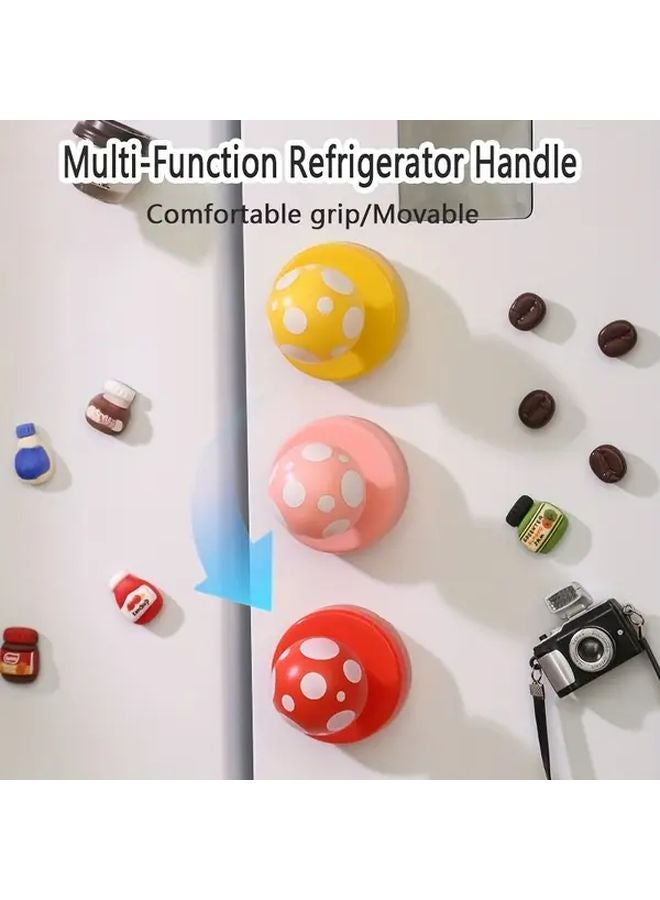 2pcs Pink Mushroom Suction Cup Fridge Hooks No Drill Adhesive Door Holders - Image 2