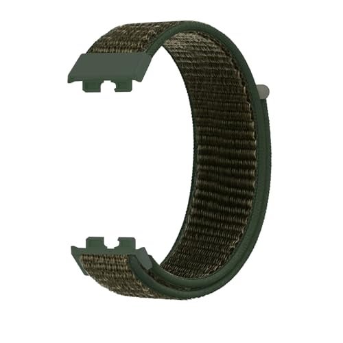 Valente Nylon Loop Strap Compatible with Huawei Band 8/9/10 – Soft, Adjustable & Breathable Replacement Band (Green) - Image 1