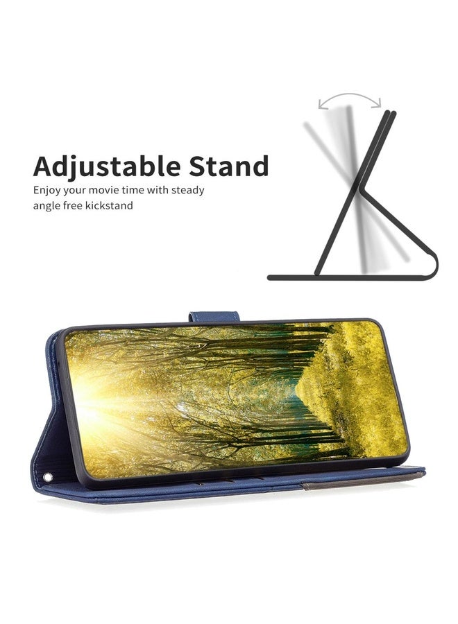 For Motorola Moto G62 Magnetic Buckle Rhombus Texture Leather Phone Case(Blue)