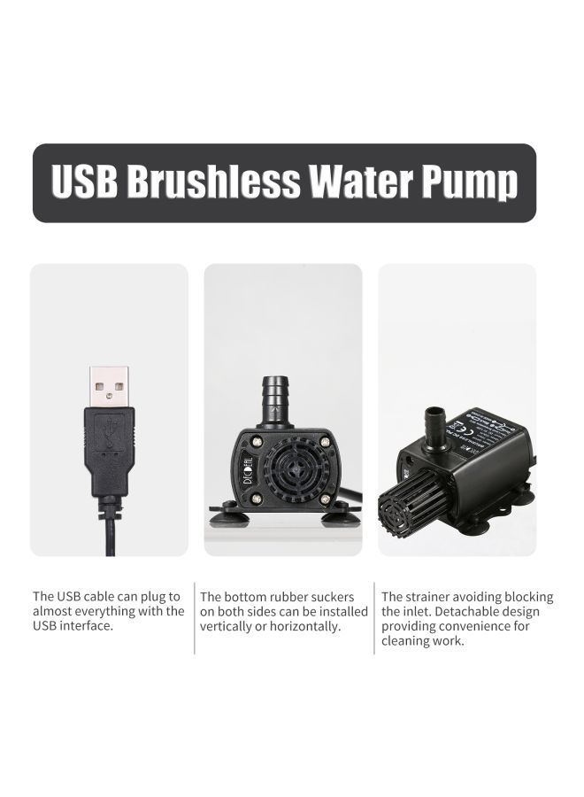 NIBEMINENT Brushless DC Water Pump Black 2.36x1.77x1.37inch - Image 3