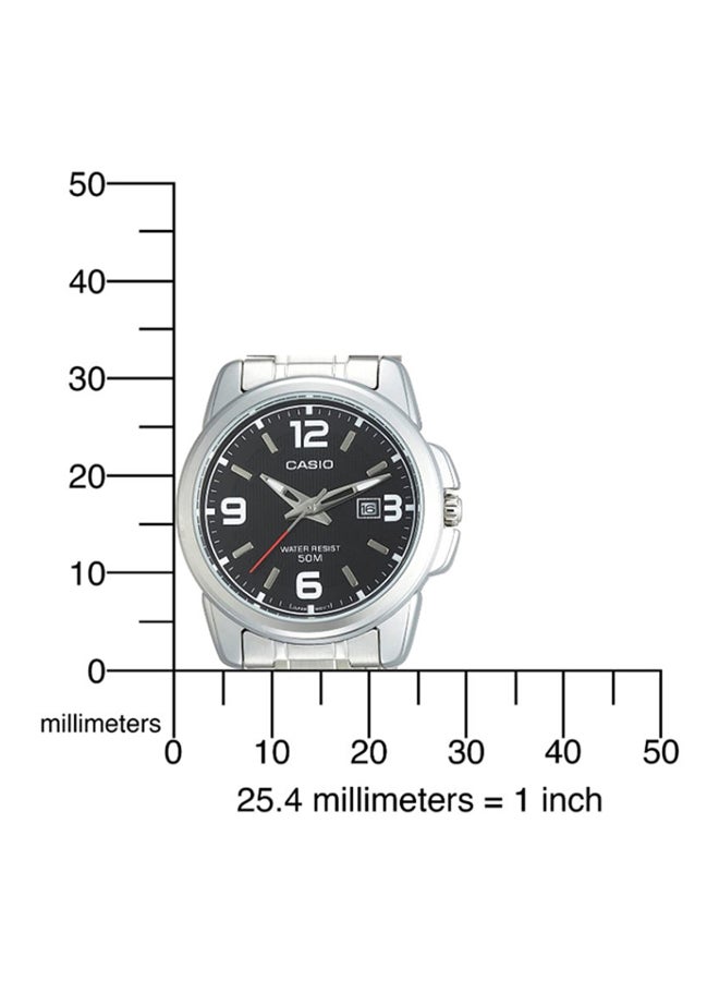 CASIO Men Enticer Analog Quartz Watch MTP-1314D-1AVDF - 45 mm - Silver - Image 4