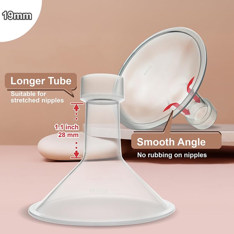 Nenesupply 19Mm Flange Compatible With Medela Breast Pump Parts Replace 19Mm Flange For Medela Accessories Compatible With Pump In Style Parts Symphony Swing Harmony Pump Work With Personalfit Flex - Image 4