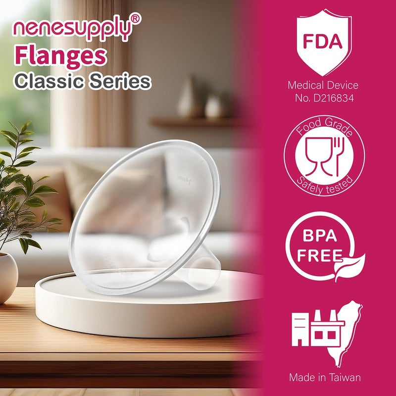 Nenesupply 19Mm Flange Compatible With Medela Breast Pump Parts Replace 19Mm Flange For Medela Accessories Compatible With Pump In Style Parts Symphony Swing Harmony Pump Work With Personalfit Flex - Image 2