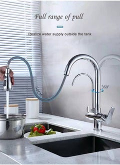 XiuWoo 3 in 1 Kitchen Pull-Out Hot and Cold Faucet Pure Direct Drinking Faucet Wash Basin Sink Faucet  - Image 5