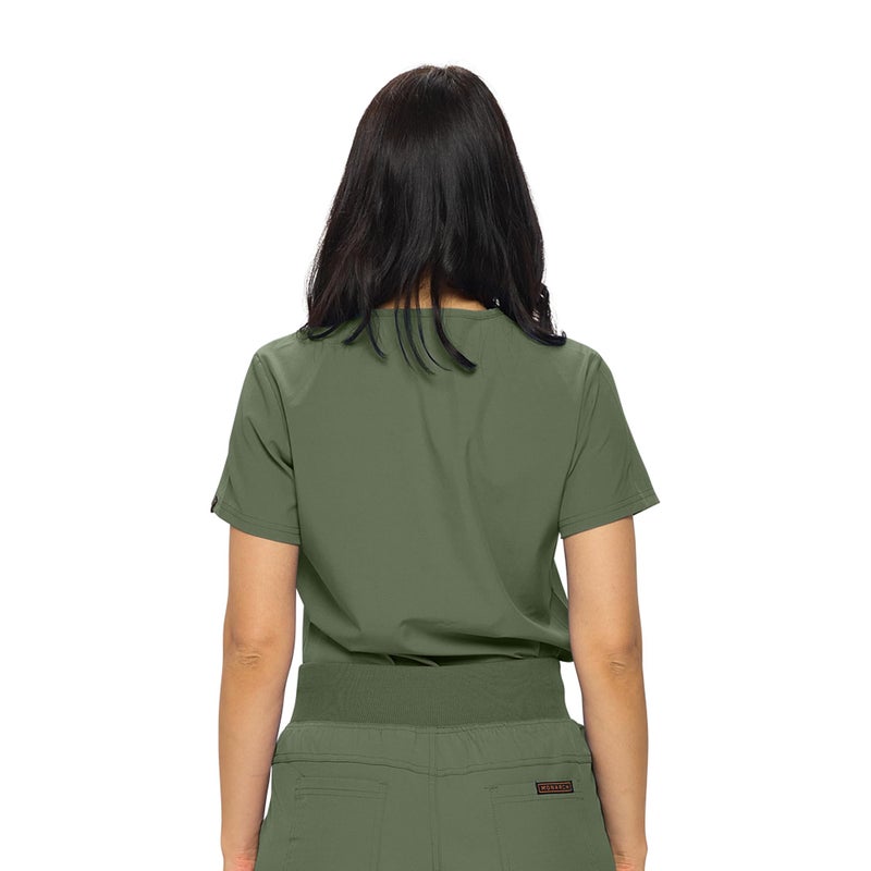 Monarch Uniforms Womens Scrub Top One Pocket Tuck In Scrub Top for Women (OLIVE GREEN) S - Image 3