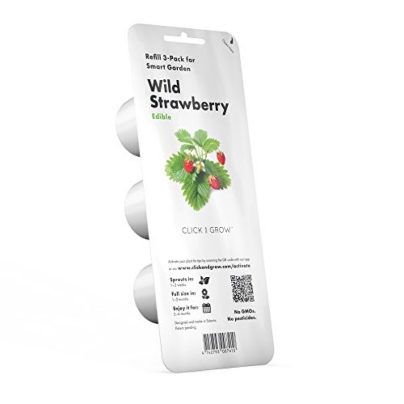 Smart Garden Wild Strawberry Plant Pods 3 PCS For Indoor Hydroponic Growing Non-GMO Seeds Ready-to-Use Pods with Nutrient Gel Home Office Garden - Image 1