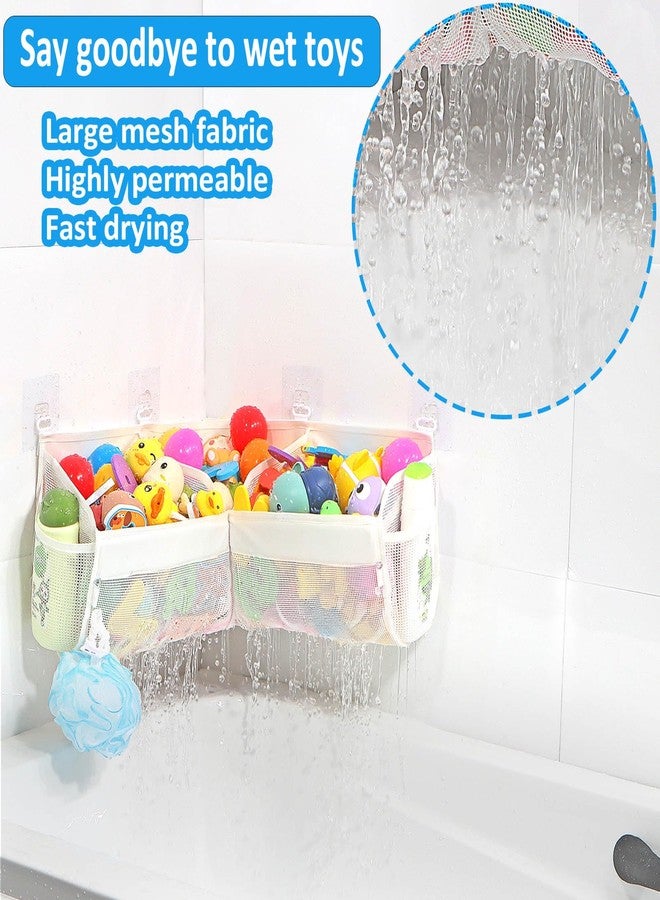 KPH bath toy storage， Say goodbye to the chaos of bath toys -3 compartments for bath toy holders keep your bathtub tidy, and bath toy organizers keep children's bath toys organized! - Image 4