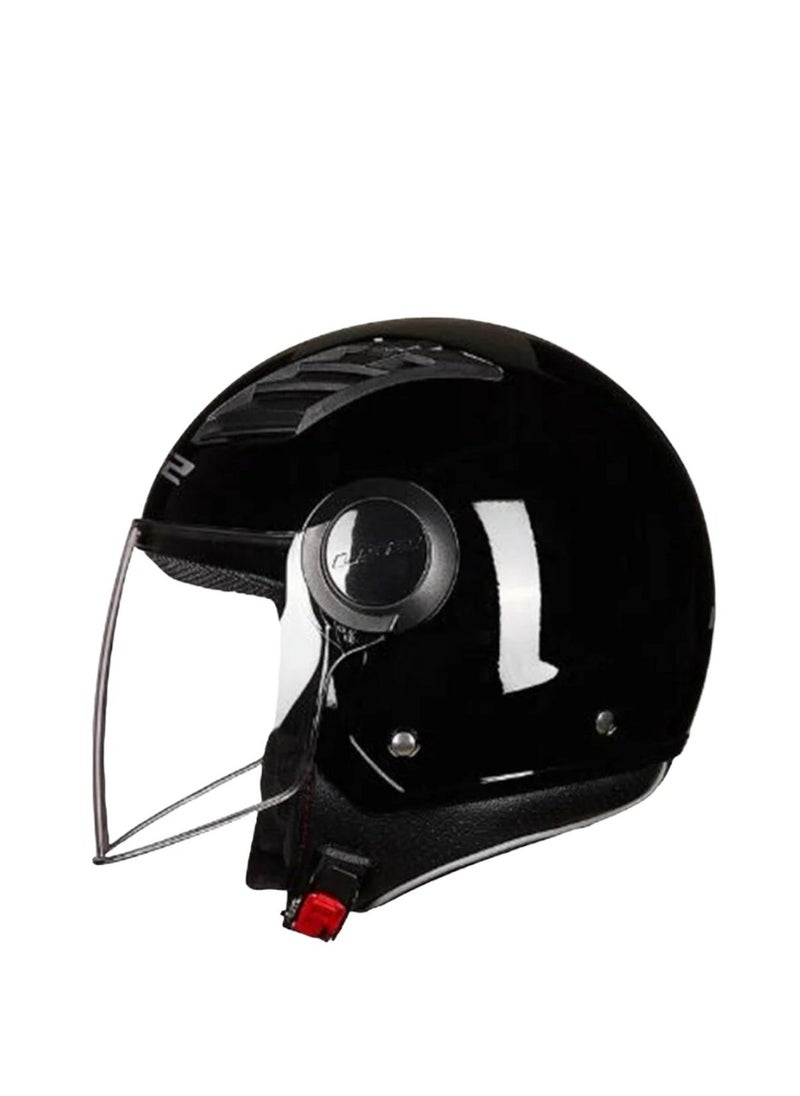 LS2 HELMETS - LS2 HELMET OF562 Airflow HALF Face Racing Helmet - Color: Gloss Black - Image 1