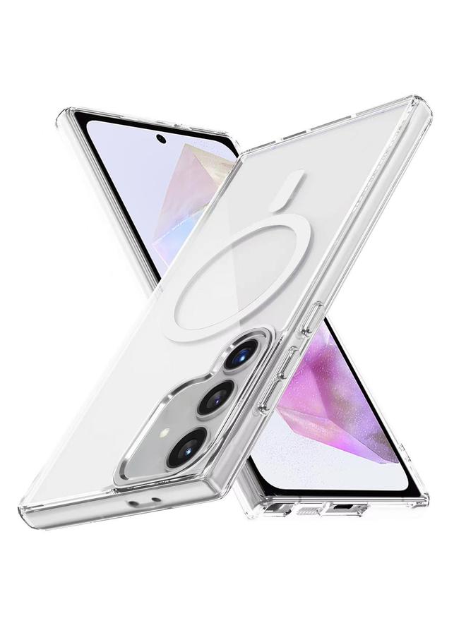 اس-توب جراب لهاتف Samsung Galaxy A35 5G بلون ثلجي من سلسلة مغناطيسية من مادة TPU الهجينة المصنوعة من الأكريليك Magsafe - Image 1