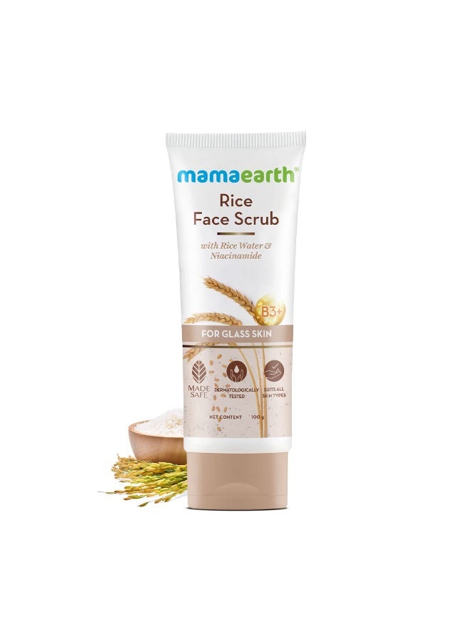 Mamaearth Rice Face Scrub for Glowing Skin, With Rice Water & Niacinamide for Glass Skin - 100 g - Image 2