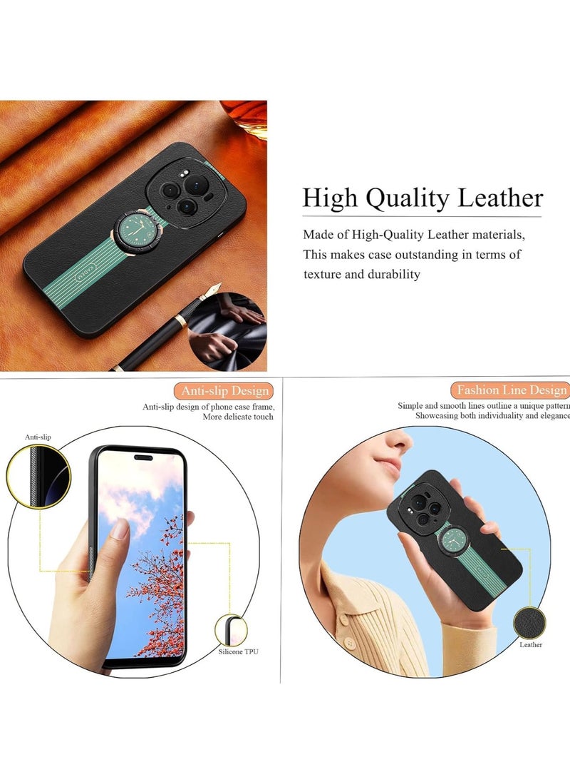 General Magnetic Case for Honor Magic 6 Pro,with Ring Holder Black, Phone Case Shockproof with Kickstand Slim Cover Anti-Slip Silicone TPU Sof Edge  - Image 2
