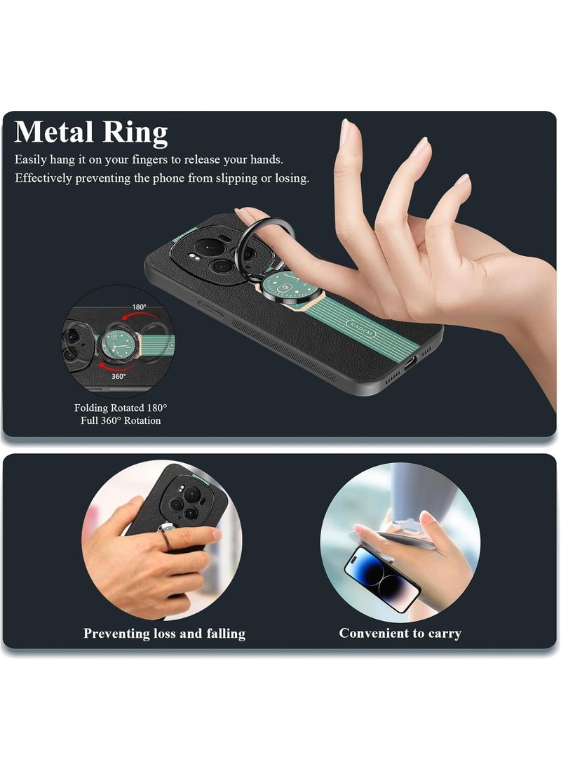 General Magnetic Case for Honor Magic 6 Pro,with Ring Holder Black, Phone Case Shockproof with Kickstand Slim Cover Anti-Slip Silicone TPU Sof Edge  - Image 5