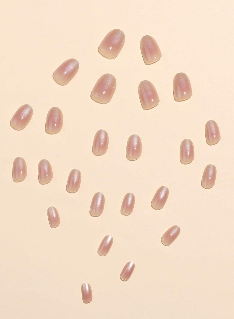 أظافر تركيب بمظهر طبيعي مع لاصق ليفي ومبرد أظافر - 24 قطعة - Image 3