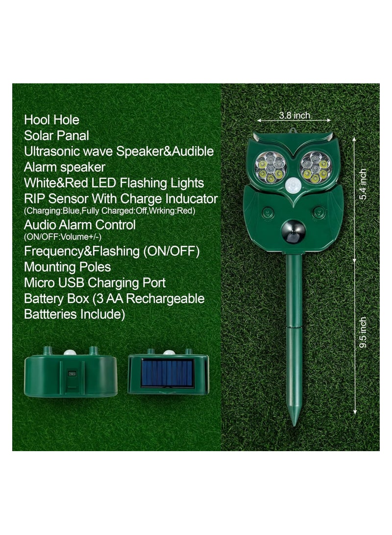 SOLARAE Solar Animal Repeller Defender, Ultrasonic Animal Repeller, Outdoor Animal Deterrent with Motion Sensor and Led Light Alarm, Protect Yards, Lawn Gardens - Image 5
