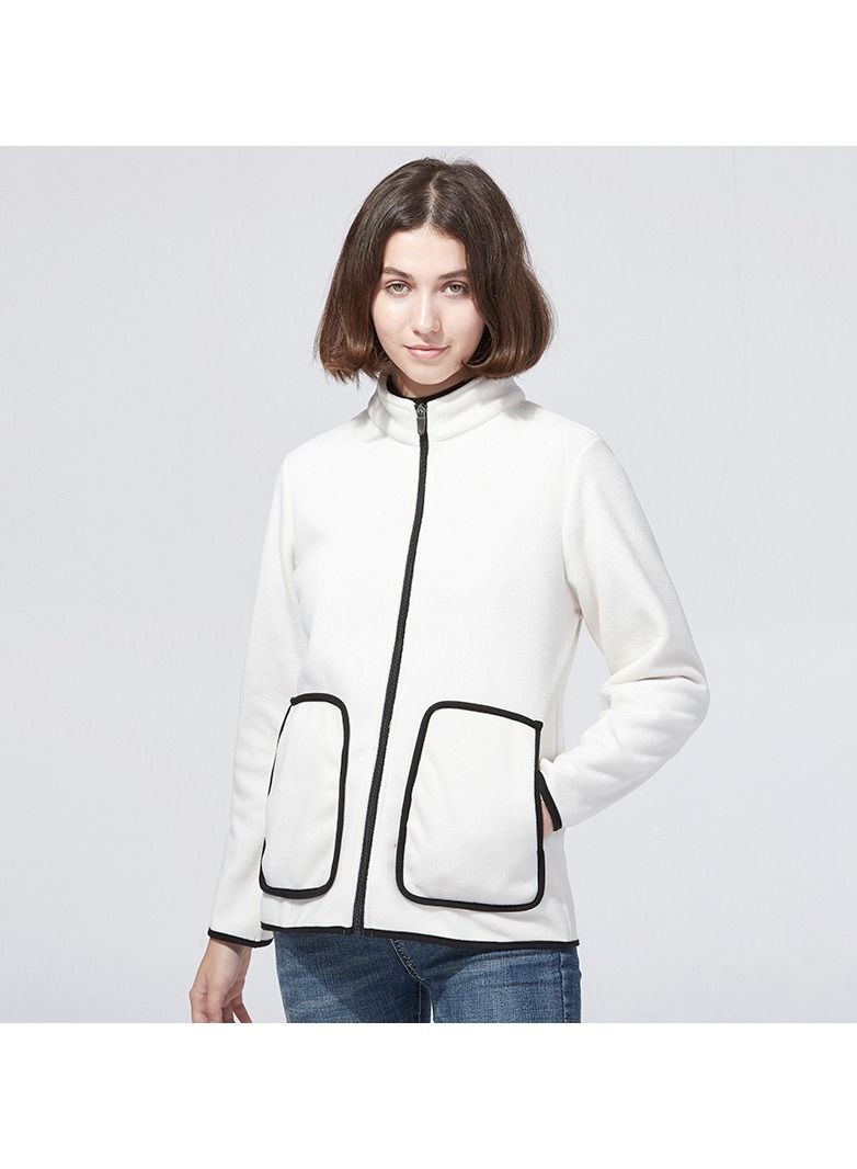 Loquat Outdoor Plush Cardigan Mock Neck Overcoat 