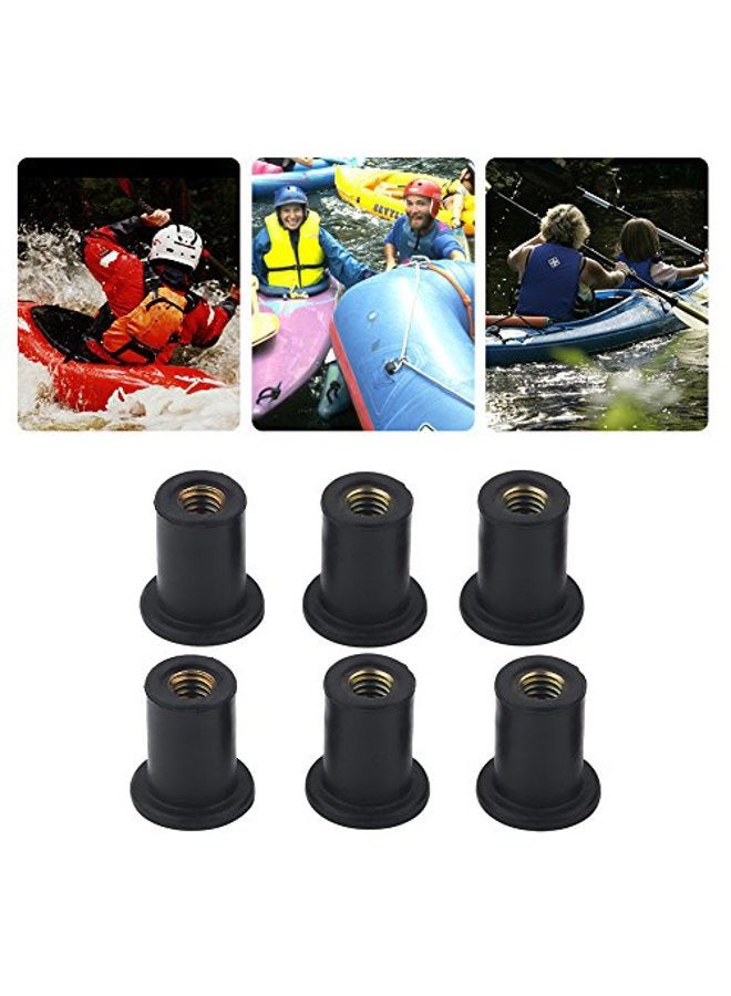 Dilwe 6pc Well Nuts Kit, M4 Durable Rubber Windshield Bolts Well Nuts for Motorcycles Kayak Canoe Boats - Image 3