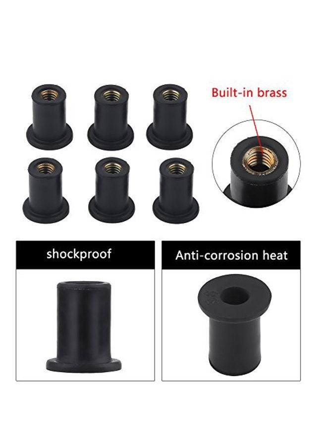Dilwe 6pc Well Nuts Kit, M4 Durable Rubber Windshield Bolts Well Nuts for Motorcycles Kayak Canoe Boats - Image 2