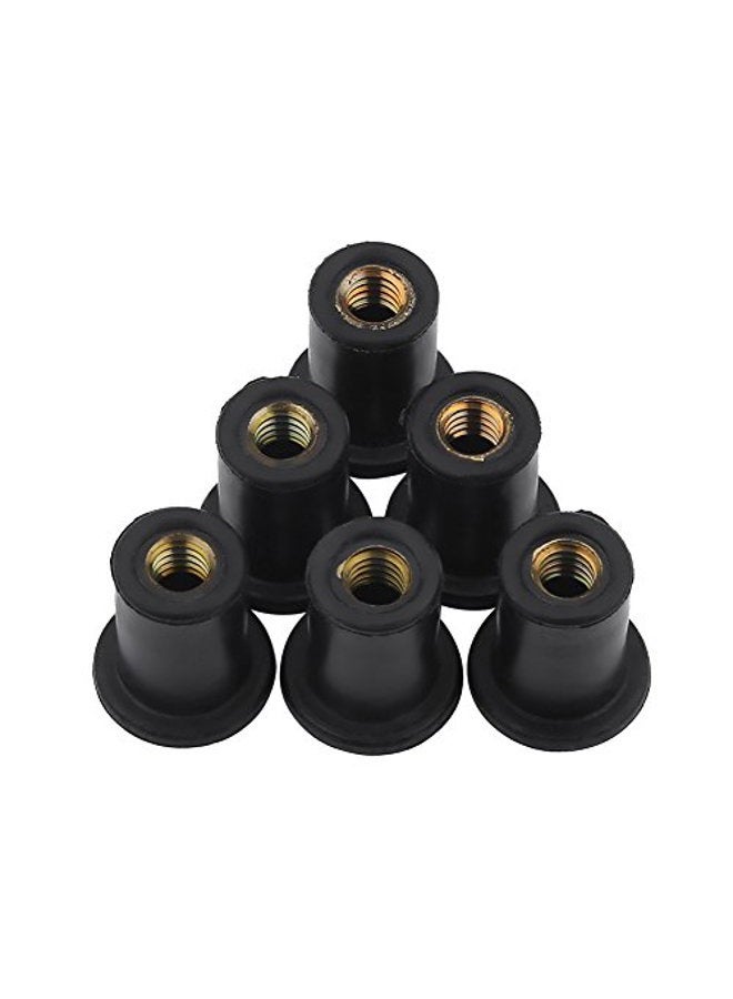 Dilwe 6pc Well Nuts Kit, M4 Durable Rubber Windshield Bolts Well Nuts for Motorcycles Kayak Canoe Boats - Image 1