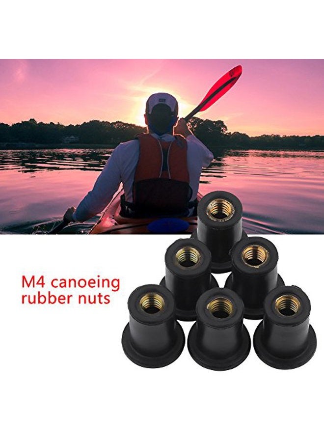 Dilwe 6pc Well Nuts Kit, M4 Durable Rubber Windshield Bolts Well Nuts for Motorcycles Kayak Canoe Boats - Image 5