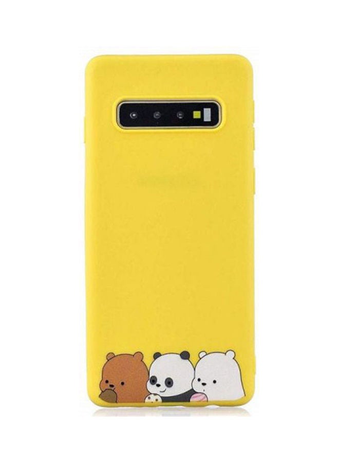 NIBEMINENT For Samsung Galaxy S10 Plus Cute Bears Pattern Printing Tpu Silicon Case Cover . Yellow