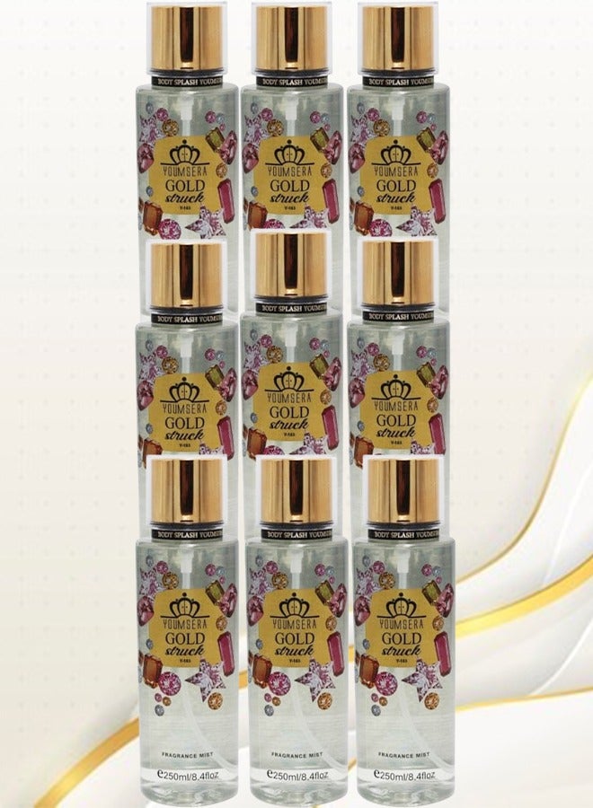 YOUMSERA 9 Pieces Gold Struck Number 183 Body Mist 250ML - Image 1