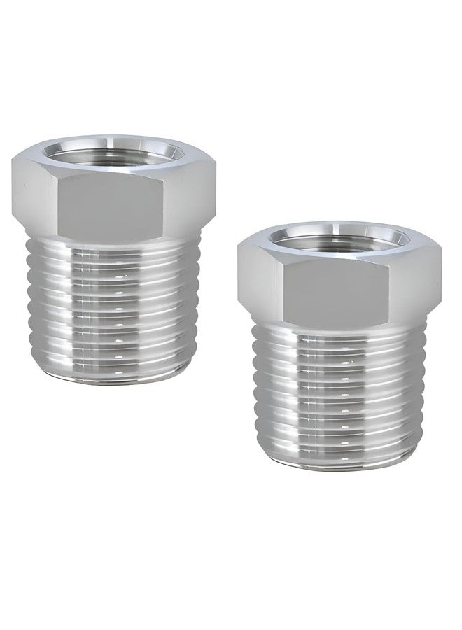 SVDK Brass Hex Pipe Bushing Reducer Adapter 1/4" Female and 1/2" Male Thread for pipes (Pack of 2).