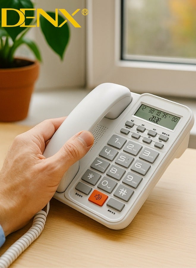 DENX Landline Phone – Model DX3611 | Backlit Display, 16 Ringtones, 3 Alarm Settings, User-Friendly Design with Large Buttons for Easy Operation - Image 1