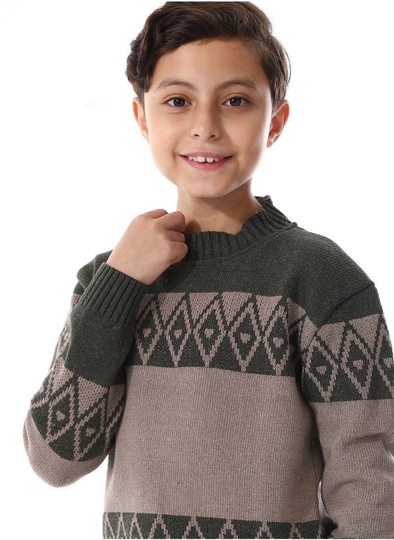 Caesar - Wool Boys Pullover With Multi Design - Image 1