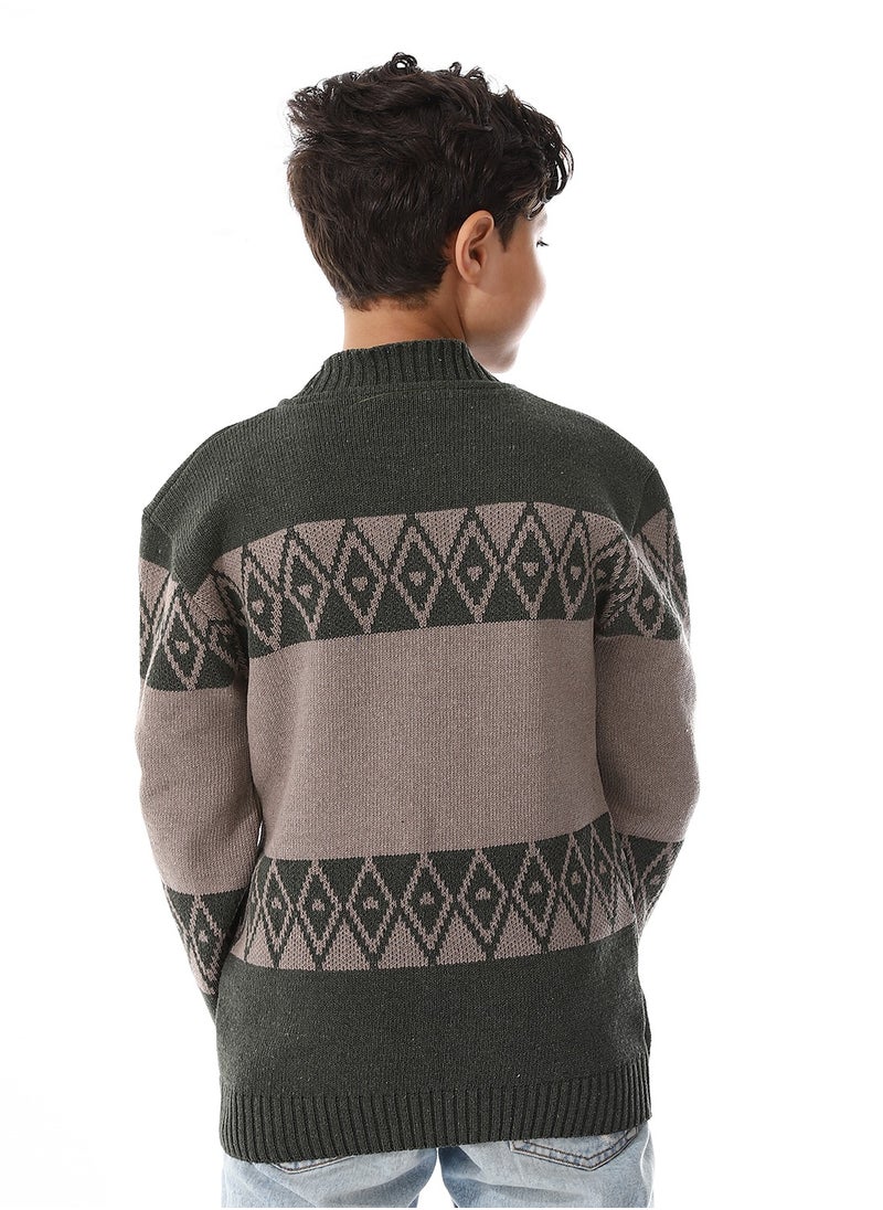 Caesar - Wool Boys Pullover With Multi Design - Image 1